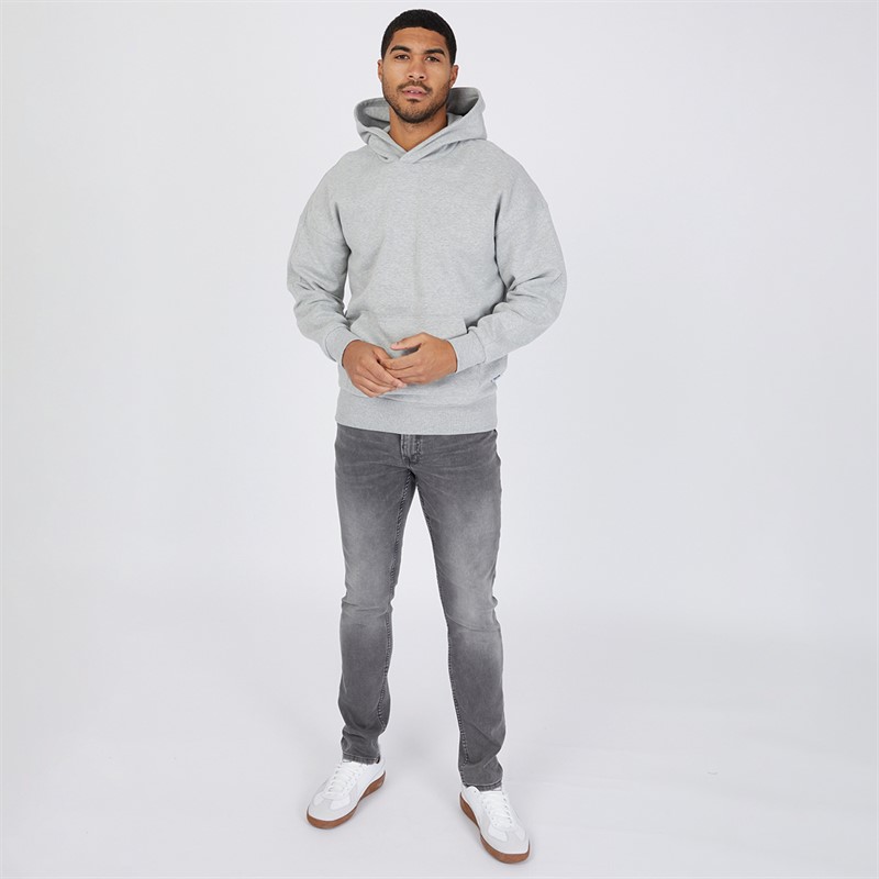 ONLY & SONS Mens Dan Life Relaxed Fit Hoodie Light Grey Melange