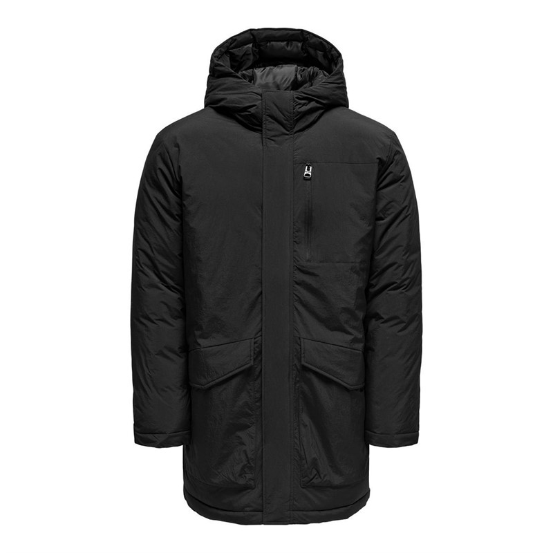 ONLY & SONS Mens Global Parka Jacket Black - Size M