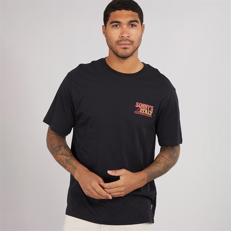 ONLY & SONS Mens Tristan Relax T-Shirt Black/Sonnys Italy
