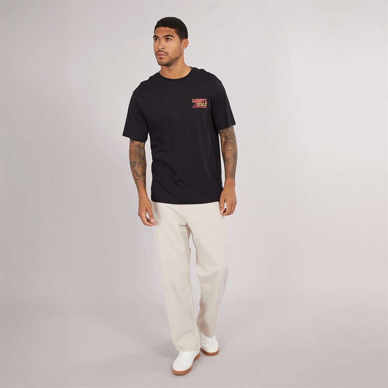 ONLY & SONS Mens Tristan Relax T-Shirt Black/Sonnys Italy