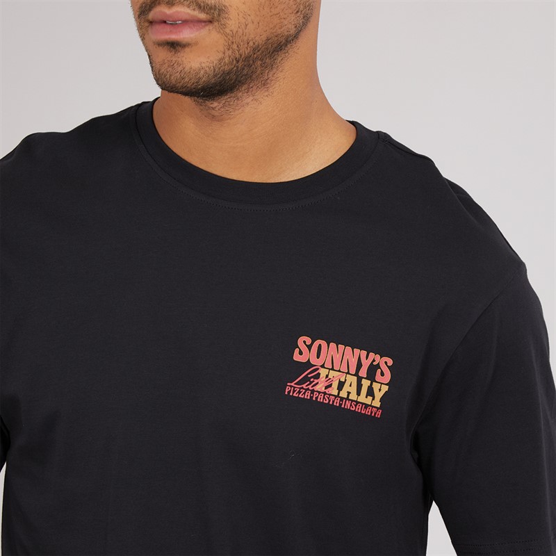 ONLY & SONS Mens Tristan Relax T-Shirt Black/Sonnys Italy