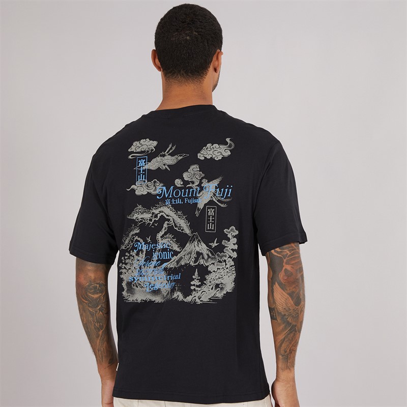 ONLY & SONS Mens Tristan Relax T-Shirt Black/Mount Fuji