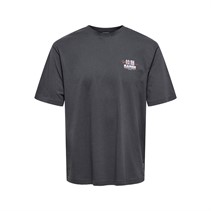 ONLY & SONS Mens Tristan Relax T-Shirt Grey Pinstripe/Yokohama Ramen