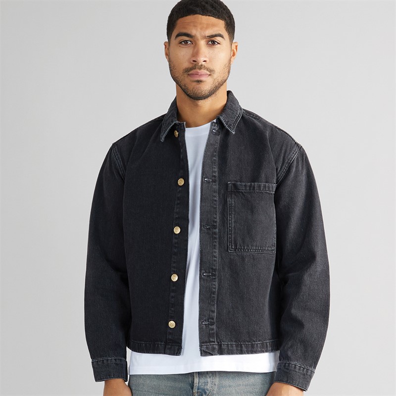 ONLY & SONS Mens Sprick Box Denim Jacket Washed Black - Size L