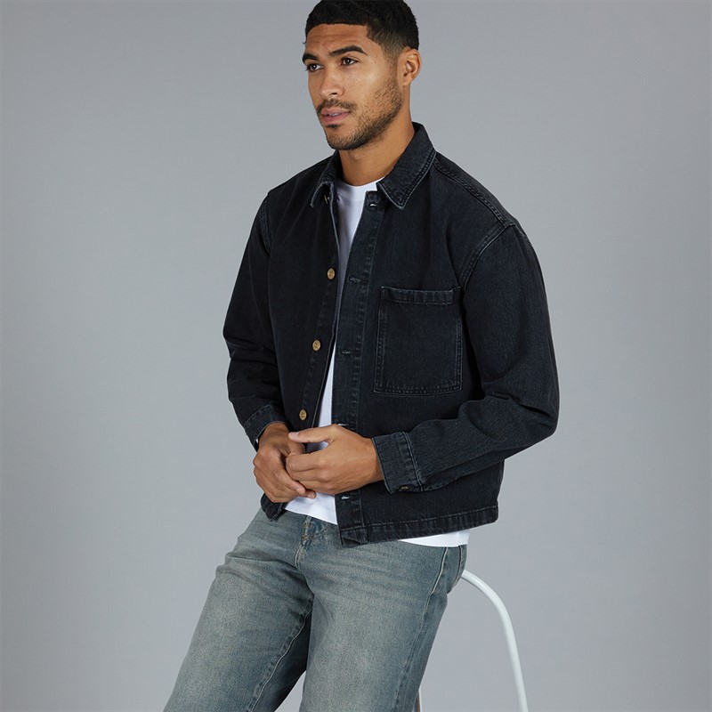ONLY & SONS Mens Sprick Box Denim Jacket Washed Black