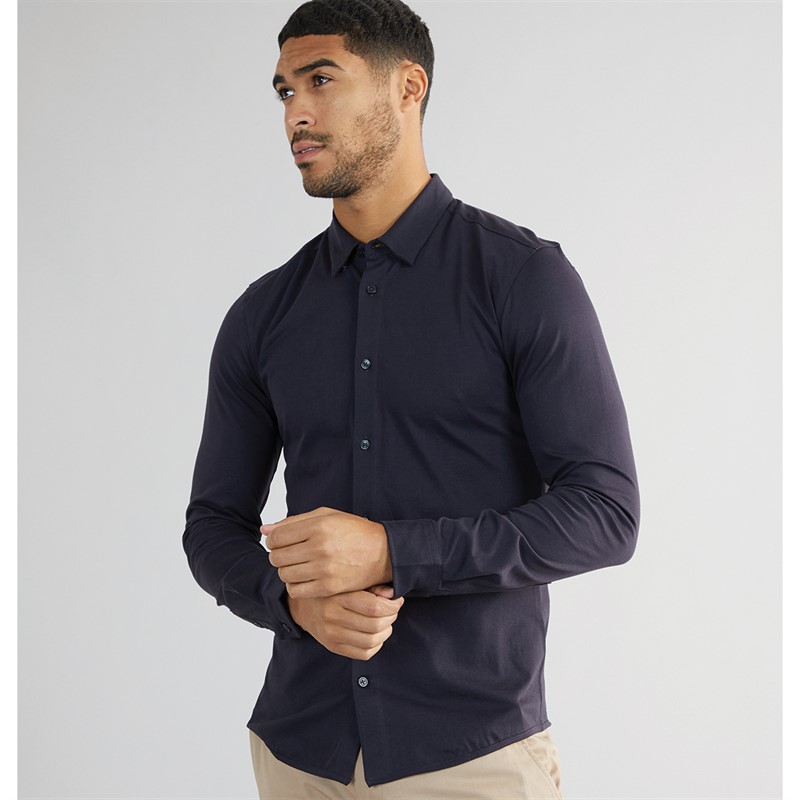 ONLY & SONS Mens Robin Long Sleeve Stretch Shirt Dark Navy