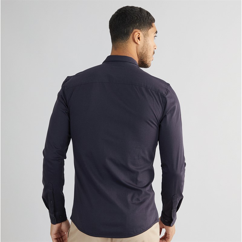 ONLY & SONS Mens Robin Long Sleeve Stretch Shirt Dark Navy