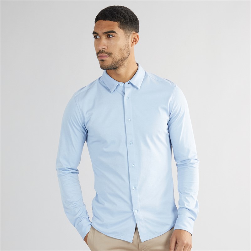 ONLY & SONS Mens Robin Long Sleeve Stretch Shirt Cashmere Blue - Size L