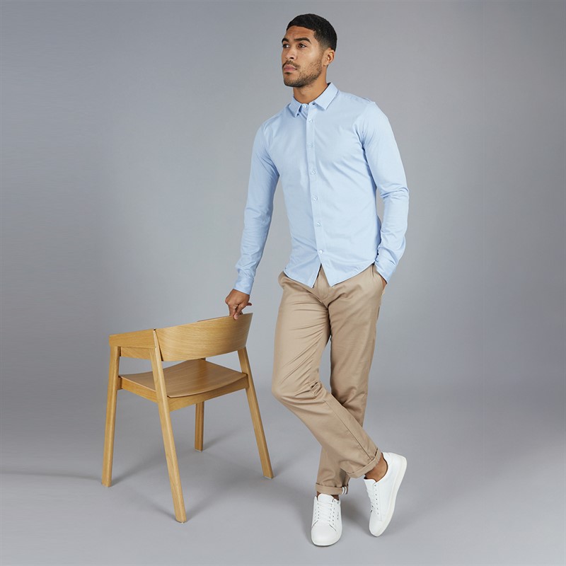 ONLY & SONS Mens Robin Long Sleeve Stretch Shirt Cashmere Blue