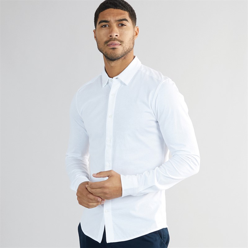 ONLY & SONS Mens Robin Long Sleeve Stretch Shirt Bright White - Size L