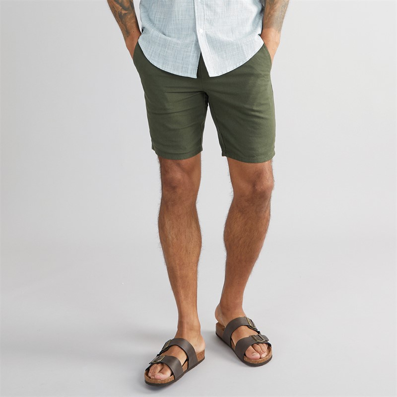 ONLY & SONS Mens Linus Cotton Shorts Olive Night
