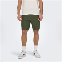 ONLY & SONS Mens Linus Cotton Shorts Olive Night