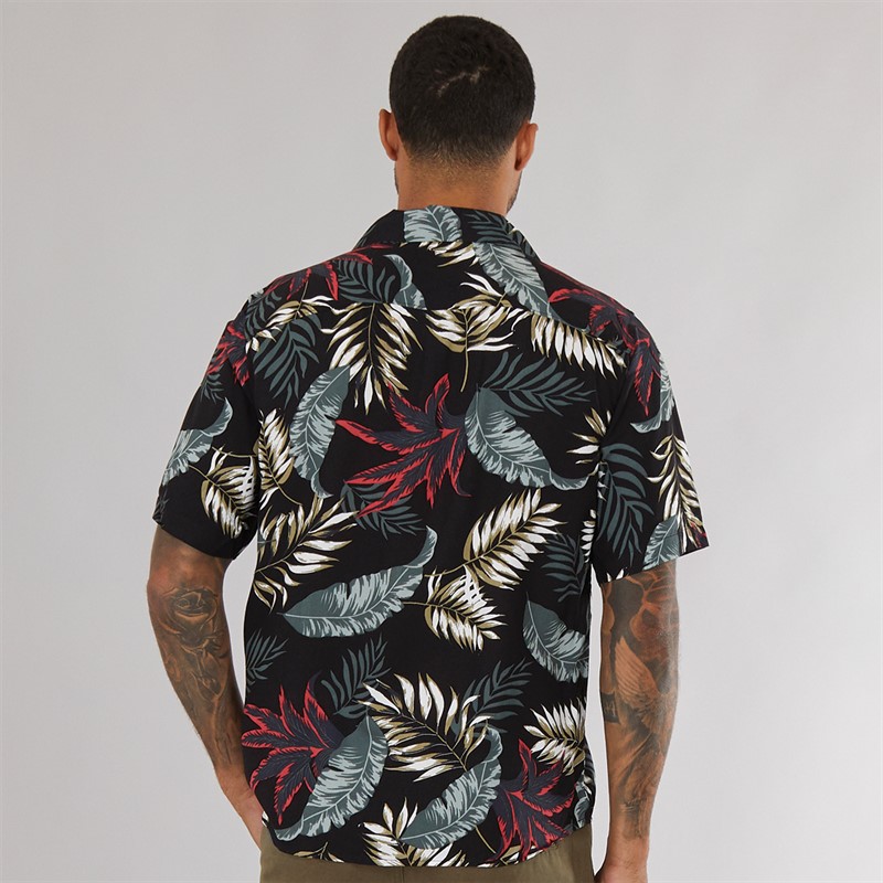 ONLY & SONS Herre Wayne Kortærmet Viscose Skjorte Sort