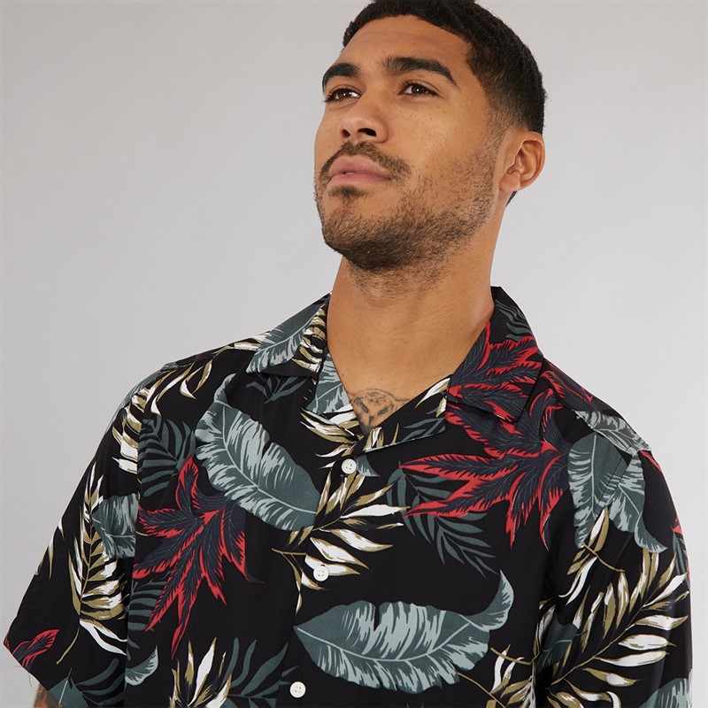 ONLY & SONS Herre Wayne Kortærmet Viscose Skjorte Sort