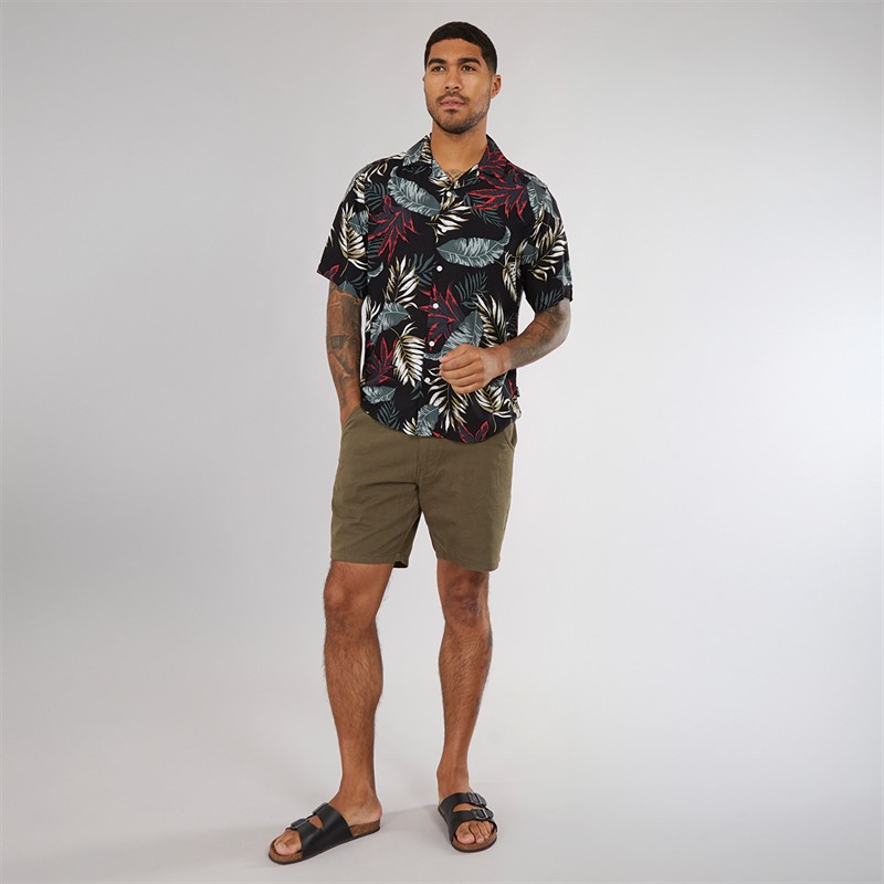 ONLY & SONS Herre Wayne Kortærmet Viscose Skjorte Sort