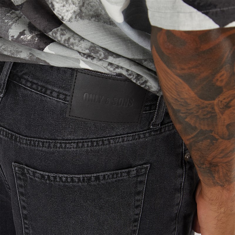 ONLY & SONS Jean Délavé Ample Homme Denim Gris Foncé