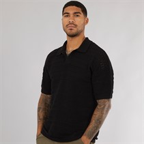 ONLY & SONS Mens Grayson Chochet Polo Black