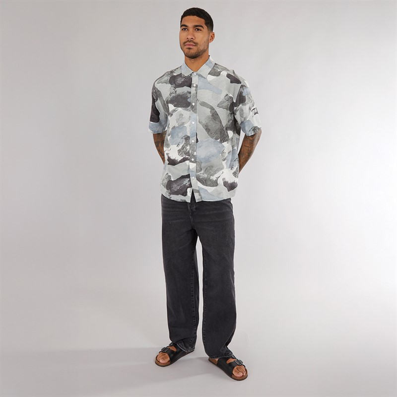 ONLY & SONS Mens Bud Short Sleeve Relaxed Shirt Surf Spray
