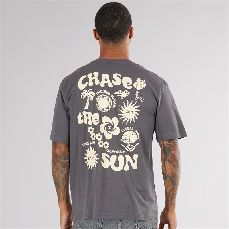 ONLY & SONS Mens Tristan Relax T-Shirt Chase The Sun