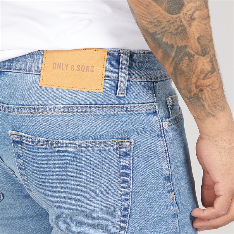 ONLY & SONS Herre Loom Slim Fit Jeans Medium Blue Denim