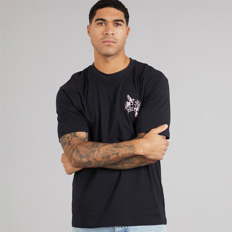 ONLY & SONS Mens Tristan Relaxed T-Shirt Black/Birds