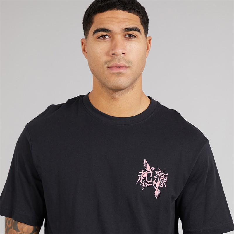ONLY & SONS Mens Tristan Relaxed T-Shirt Black/Birds