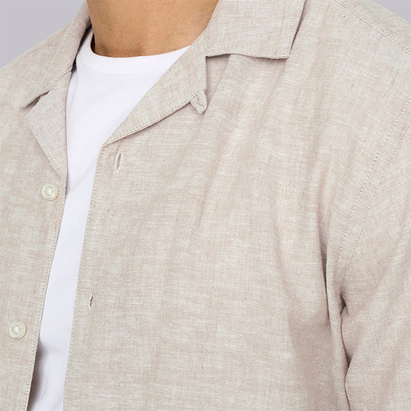 ONLY & SONS Mens Caiden Sol Res Short Sleeve Shirt Chinchilla