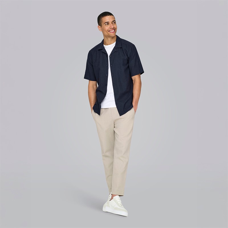 ONLY & SONS Mens Caiden Sol Res Short Sleeve Shirt Night Sky