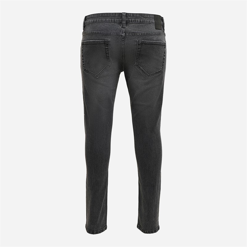 ONLY & SONS Jeansy skinny czarne prane dla niego kolor Black Denim