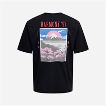 ONLY & SONS Herren Tristan locker geschnittenes Kurzarm T Shirt Schwarz/Harmony