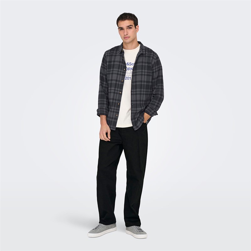 ONLY & SONS Jeansy z efektem sprania dla niego kolor Black Denim