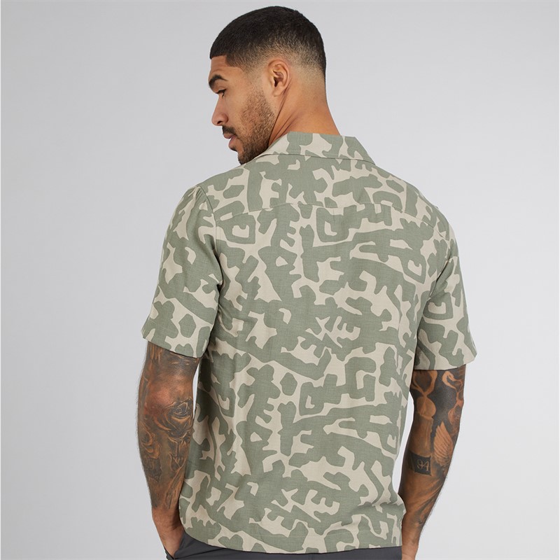 ONLY & SONS Herren Sommer Resort Kurzarm Hemd Agave Green