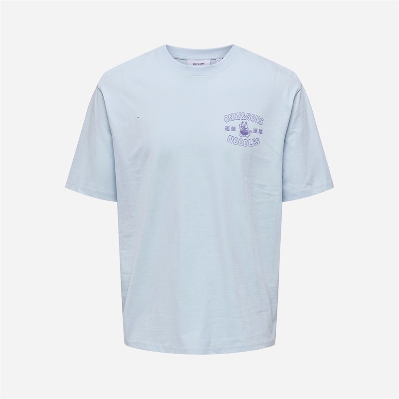 ONLY & SONS Herren Catisfaction T Shirt Relaxed Fit Skyway