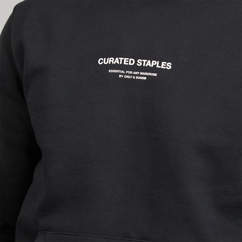ONLY & SONS Mens Curated Hoodie Black