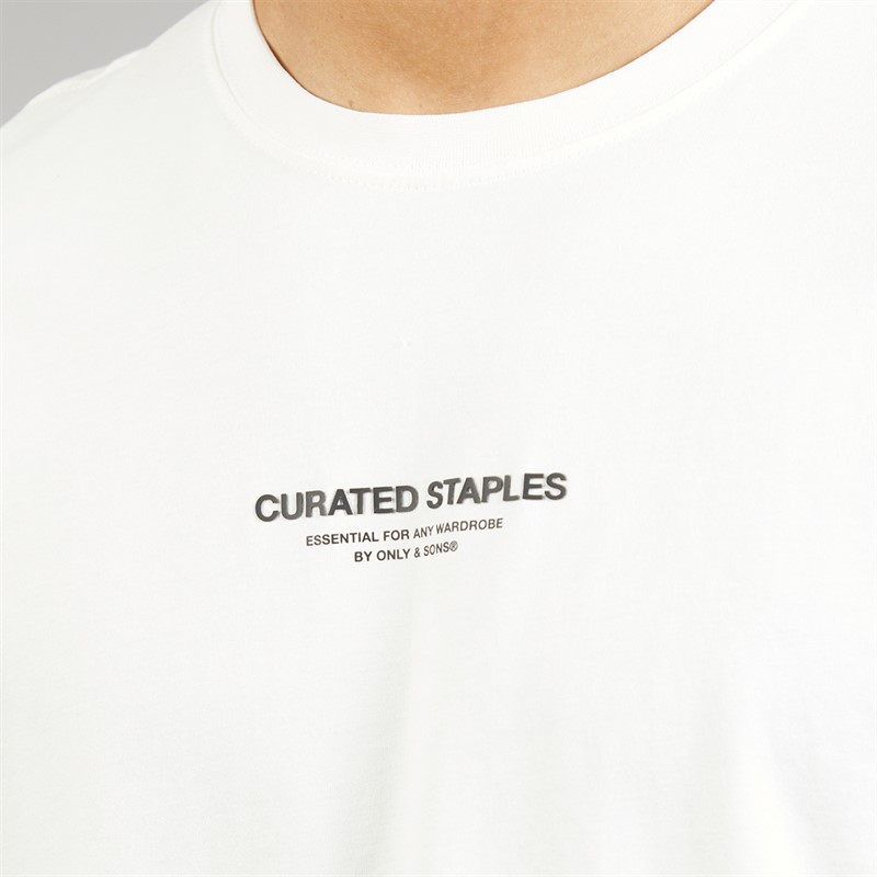 ONLY & SONS Mens Curated Relaxed T-Shirt Cloud Dancer