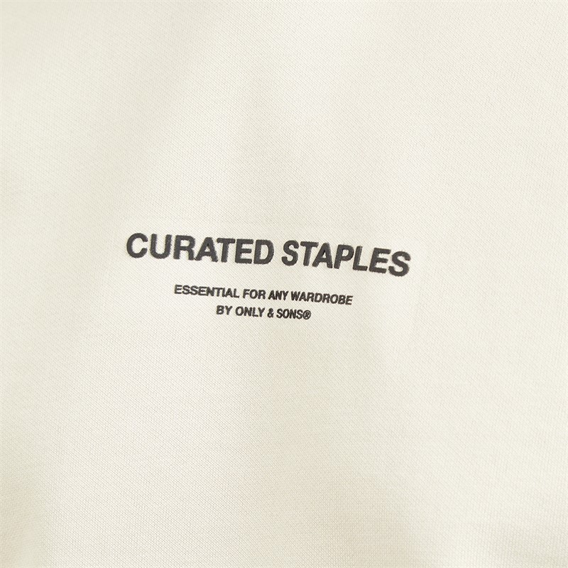 ONLY & SONS Mens Curated Hoodie Silver Lining