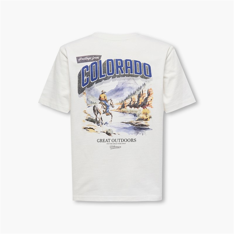 ONLY & SONS Fred States T-shirt dla chłopca kolor Cloud Dancer