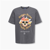 ONLY & SONS Fred Tonkotsu T-shirt dla chłopca kolor Blackened Pearl