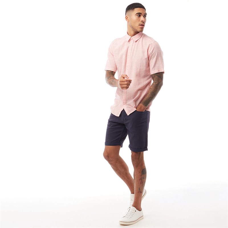 ONLY & SONS Chemise à Manches Courtes Onscaiden Homme Rose Pâle