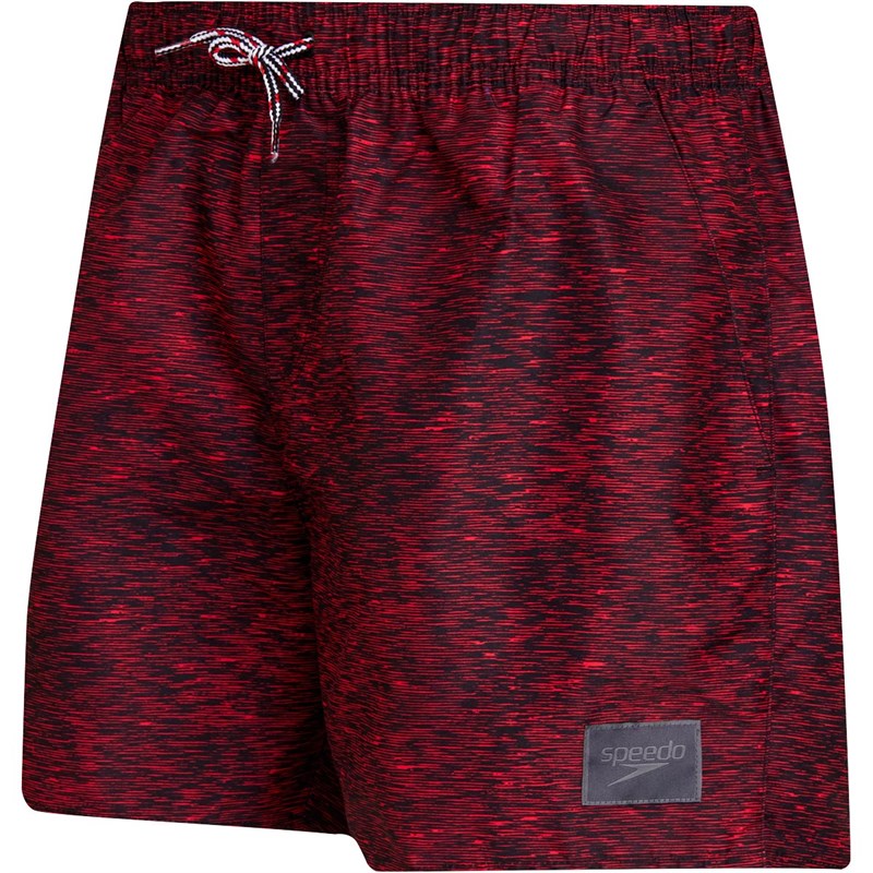 Buy Speedo Mens Casual Printed 14 Inch Water Shorts Black/Red