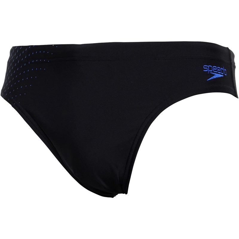 Speedo Mens Placement 7cm Briefs Black/Blue