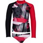 Speedo Junior Long Sleeve Rash Top Set Black/Red