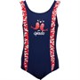Speedo Junior Splashmaster Double Frill Swimsuit Navy/Red