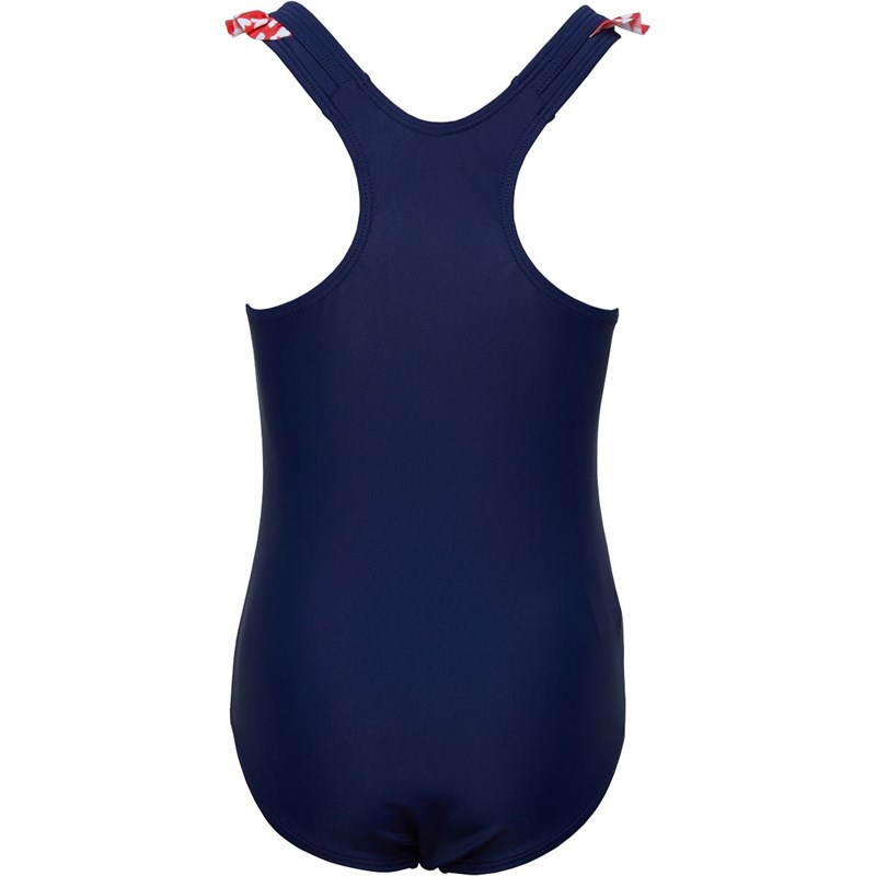 Speedo Junior Splashmaster Double Frill Swimsuit Navy/Red