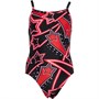 Speedo Junior All-Over Crossback Swimsuit Black/Red