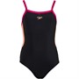 Speedo Junior Girls Dive Thinstrap Muscleback Swimsuit Black/Orange