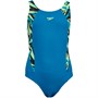 Speedo Junior Girls Hyperboom Splice Muscleback Swimsuit Blue/Green