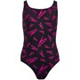 Speedo Junior Girls Boom Logo Medalist Swimsuit Black/Pink