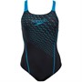 Speedo Womens Medley Logo Medalist Swimsuit Black/Blue