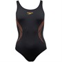 Speedo Womens Placement Muscleback Swimsuit Black/Red